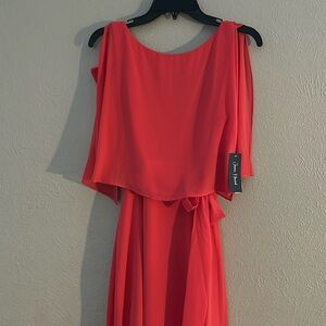 Jessica Howard pop over sleeve maxi wrap dress NWT